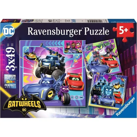 Ravensburger Batwheels Puslespil 3x49 Brikker, 5+ år