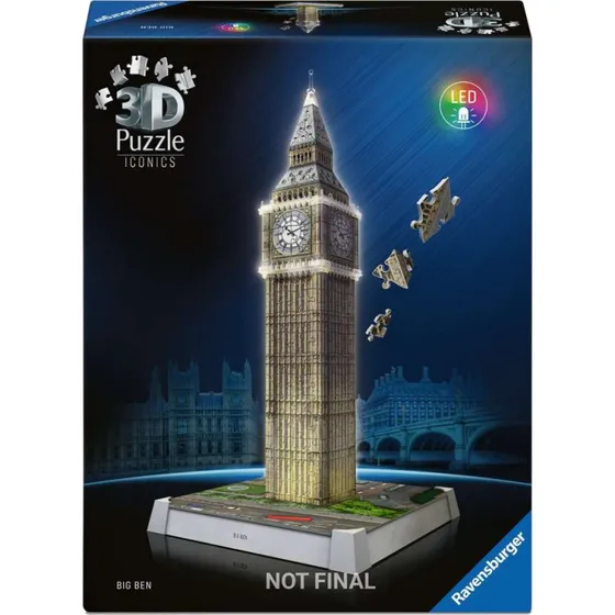 Ravensburger 3D Puslespil Big Ben med LED-Lys, 216 brikker