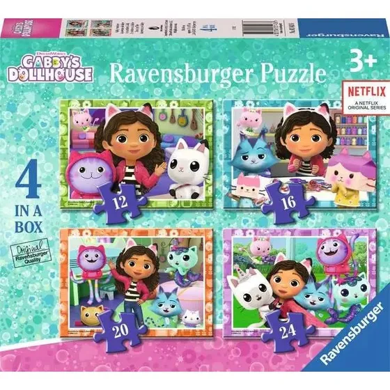 Ravensburger Gabi's Dukkebytte Puslespil 4-i-1 – 12/16/20/24 Brikker