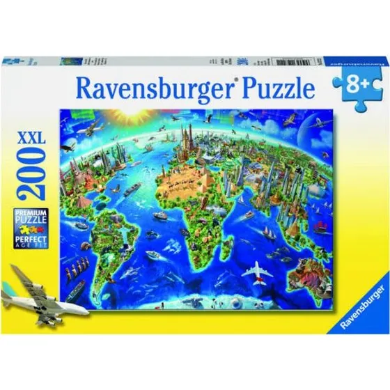 Ravensburger XXL-12722 Puslespil – 200 Brikker, Ikoniske Landemærker