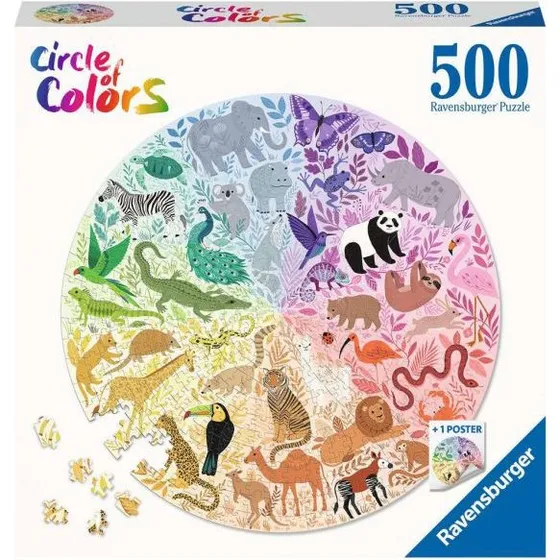 Ravensburger 17172 Rundt Puslespil - 500 Brikker - Dyr