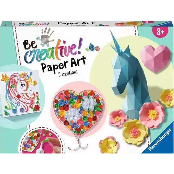 Ravensburger Be Creative! Papirkunst Sæt – 3 Teknikker, 9 Kreationer, 8+