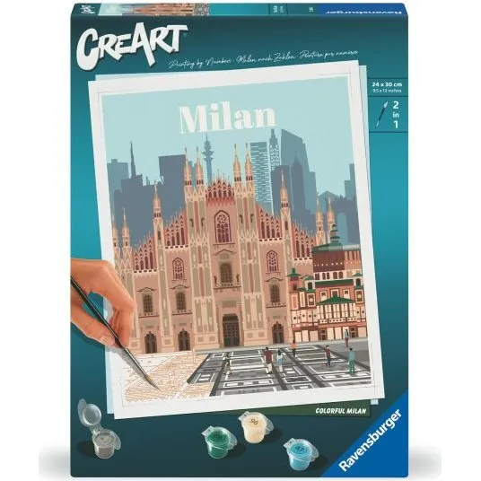 Ravensburger CreArt Colorful Milan – Maleri efter tal, 30×24 cm