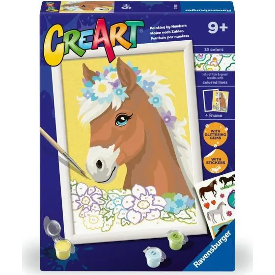 Ravensburger CreArt Mal Efter Tal – Hest med Blomster