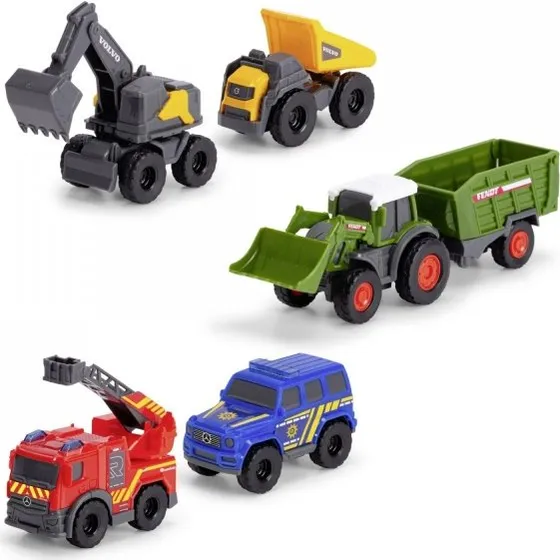 Dickie Toys Micro City Team – 5 Mikrolegetøjsbiler (3+)