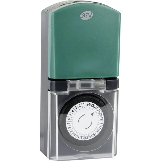 REV 0025710603 Mekanisk Timer - Sort/Grøn