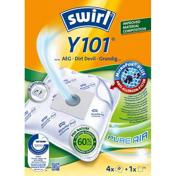 Swirl Y101 Støvsugerposer 3x4 stk