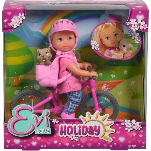 Simba Toys Evi Love Feriecykel – Dukke med cykel og hund, 12 cm