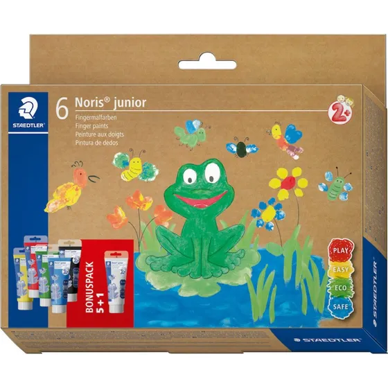 Staedtler Noris Junior Fingermaling 6x75ml, 6 Farver