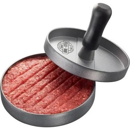 GEFU Hamburgerpresser, sort/grå, 11,8 cm