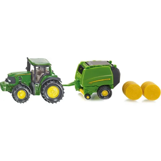 Siku John Deere Traktor med Rundballepresser