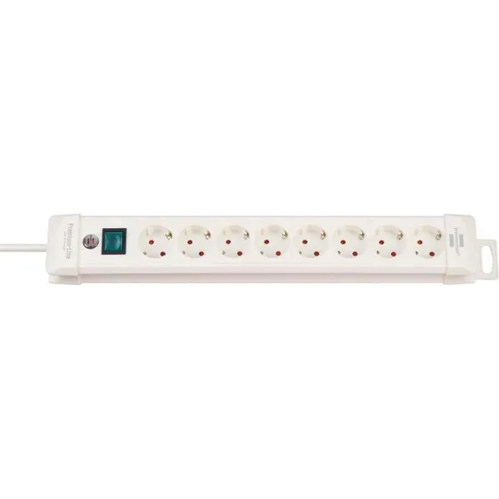 Brennenstuhl Premium-Line 8-vejs 3m hvid med beskyttelseskontakt