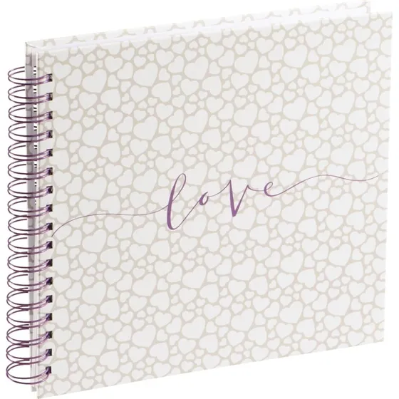 Hama Romance Spiralalbum 28x24 cm, 40 sider, Hvid/Lilla