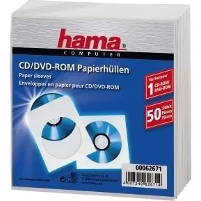 Hama CD-ROM Paper Sleeves, hvid (50 stk)