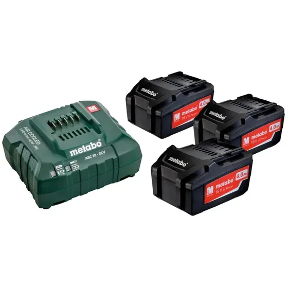 Metabo Basic-set 18V 3x4,0 Ah + ASC 30-36