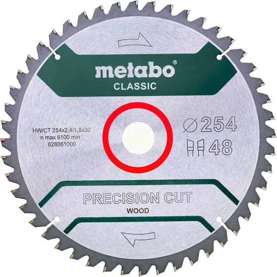 Metabo Classic Precision Cut Rundsavsklinge 254 mm 48 tænder