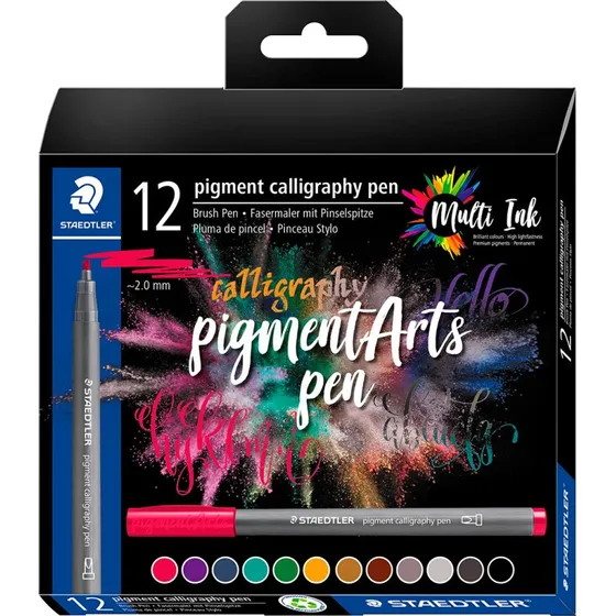 Staedtler Pigment Arts Kalligrafi Pen 12 farver