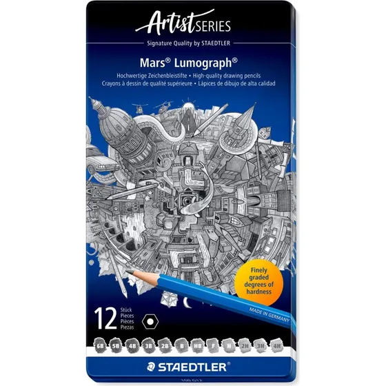 Staedtler Mars Lumograph Blyanter 12 stk 2 mm 100% PEFC
