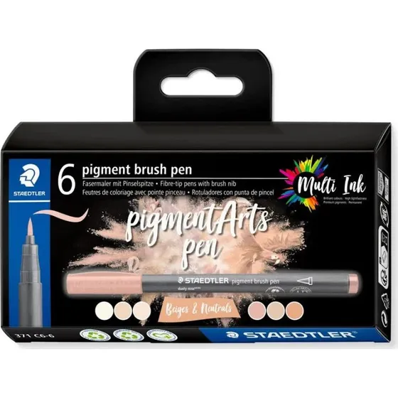 Staedtler Pigment Arts Pen Beige & Neutrals 6 stk