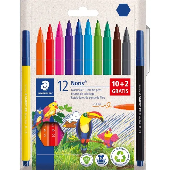 Staedtler Noris Fibertuscher 12 Farver (10+2)