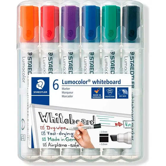 Staedtler Lumocolor WB-marker 2-5mm 6 farver