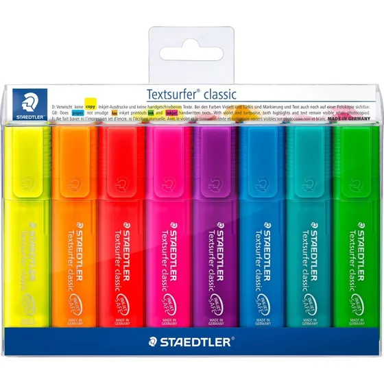 Staedtler Textsurfer Rainbow 8 farver i etui