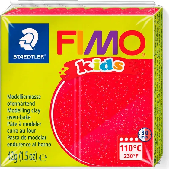 Staedtler FIMO Kids Rød Glitter 42g