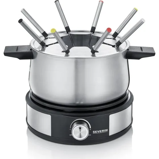 Severin FO 2471 Kombi Fondue/Crepes, Rustfrit Stål, 1500W