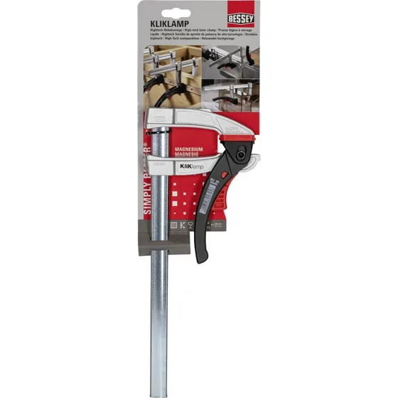 Bessey KLI25 Skraldeklemme 25 cm, Sort, Rustfrit Stål