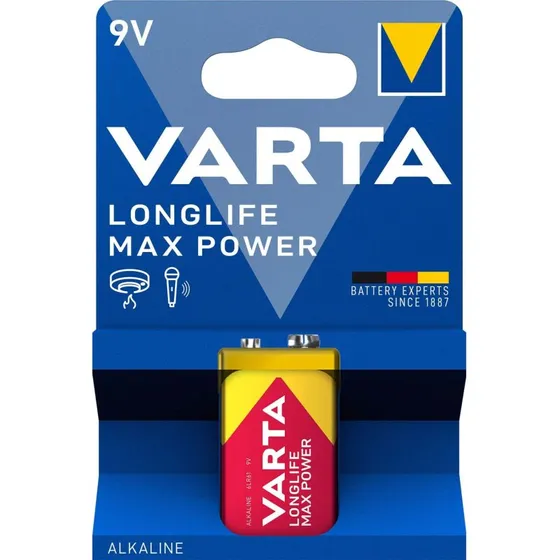 Varta Longlife Max Power 9V Batteri, 1-pack