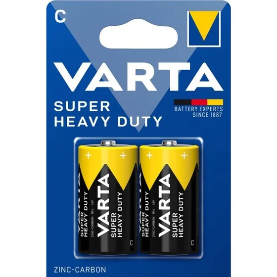 Varta R14/C (2014) Zink-karbon batterier 1,5 V, 2 stk.