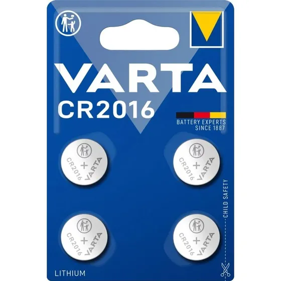 Varta CR2016 Lithium Knapcellebatterier 3V 4 stk.