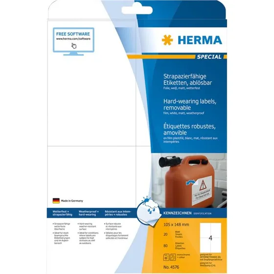 HERMA Special Mat A6 80 Etiketter Hvid