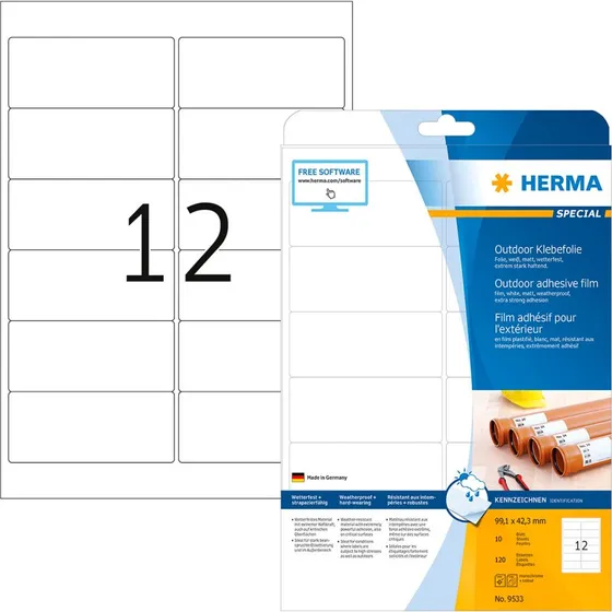 Herma Special Mat Selvklæbende Etiketter 99,1x42,3 mm (120 stk)