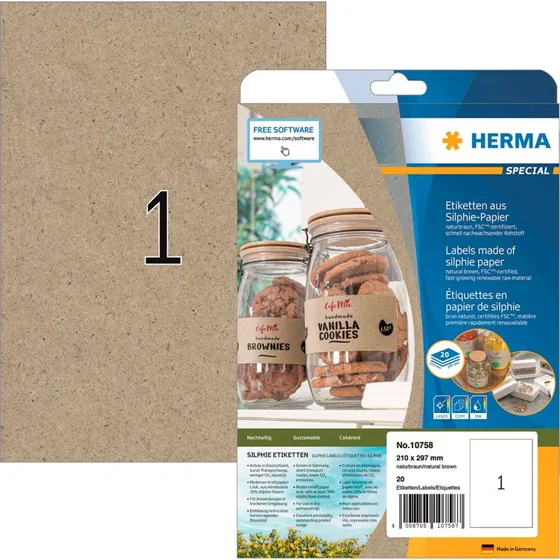 Herma 10758 Rektandel Permanent Brun 20 stk