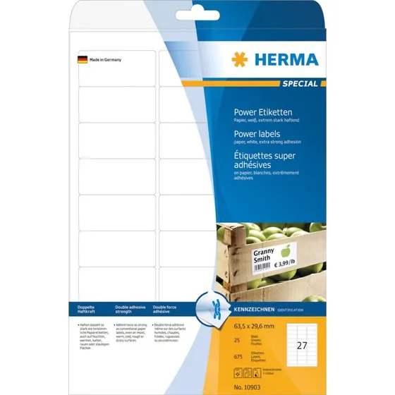 HERMA Special Etiketter 63,5 x 29,6 mm, 675 stk
