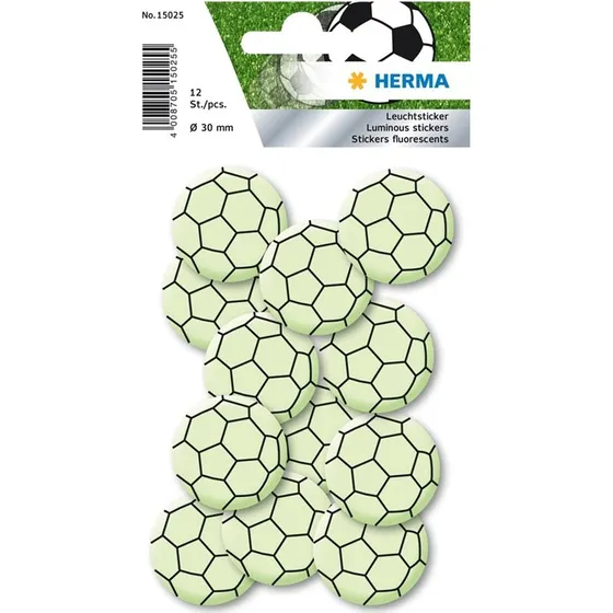 HERMA Dekorationsklæbemiddel 15025 – Minifodbold, 3 cm, pakke med 12