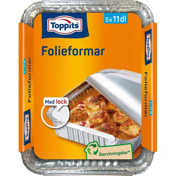 Toppits Folieforme med Låg 11dl 14 stk