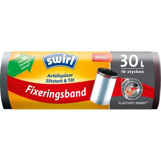 Swirl Elastic Fixband Affaldssække 30L 8 stk