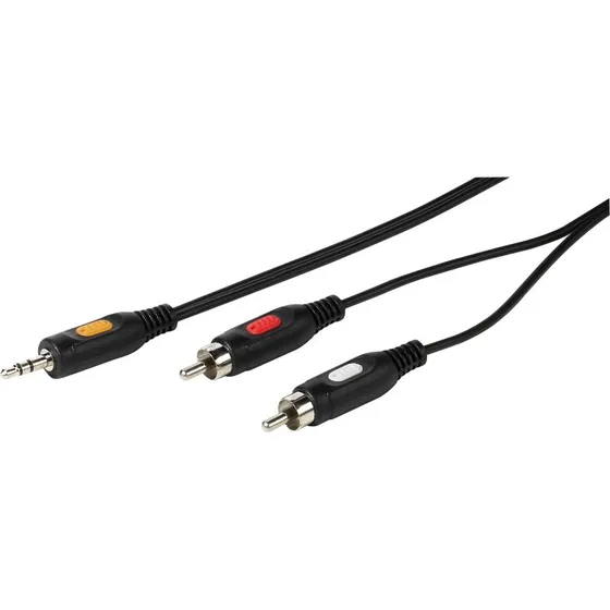 Vivanco 46030 3.5mm til 2x RCA lydkabel 1,5m sort/rød