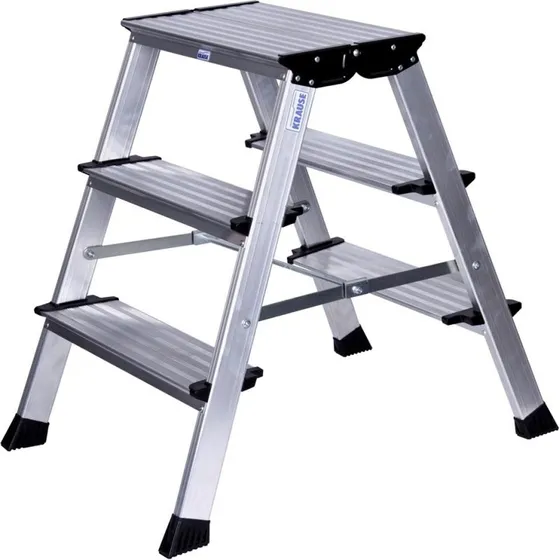 Krause Monto Treppo 3-trin aluminium, sort