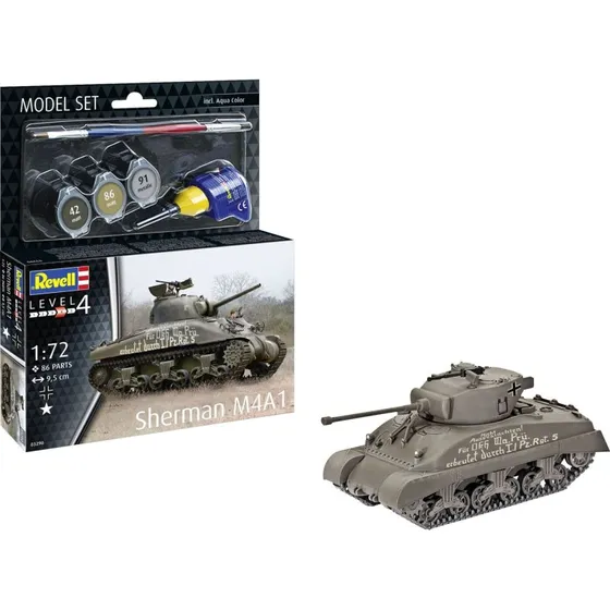 Revell Sherman M4A1 1:72 Byggesæt - Level 4