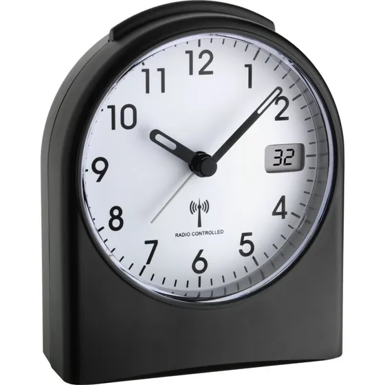 TFA Alarmur Sort Analog, Kvarts, Desktop