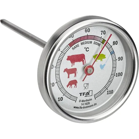 TFA Stegetermometer Sølv til Ovn, Barbeque & Grill