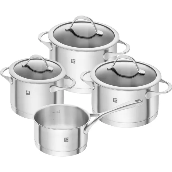 Zwilling Essence Grydesæt 4 dele + 3 låg, rustfrit stål