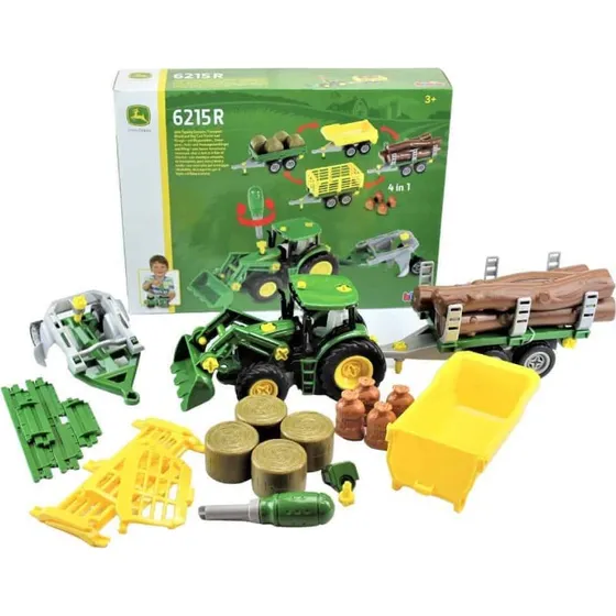 John Deere Traktor med Frontlæsser & Anhænger 4 i 1