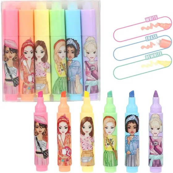TOPModel Viskbare Mini Highlighter 6-pk