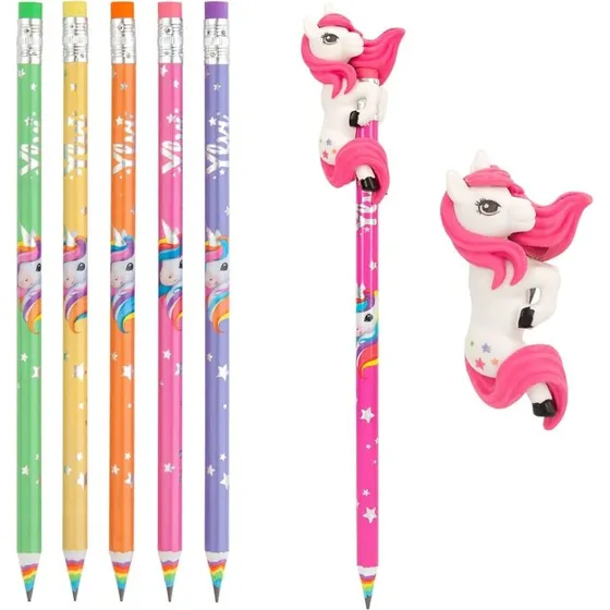 Ylvi Blyanter med Enhjørningviskelæder 5-pak