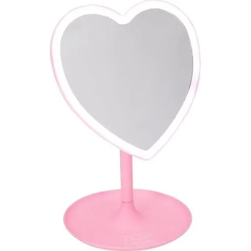 TOPModel Sminkespejl BEAUTY and ME, pink hjerteformet med LED-lyskant