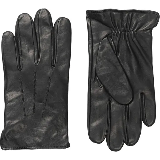 MJM Joey læderhandsker - sort, kashmirforet